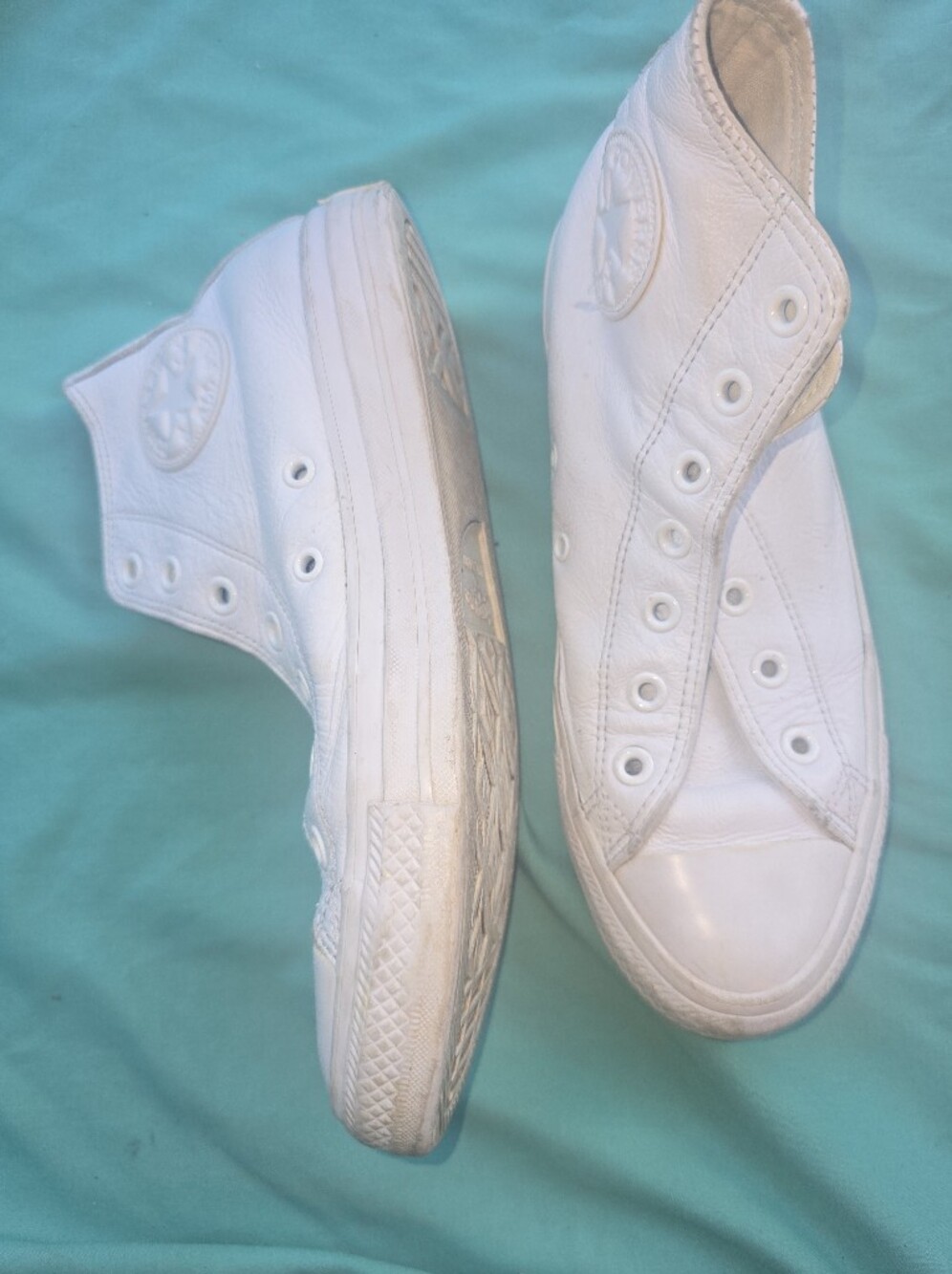 Converse Leather Womens Sneakers No Laces